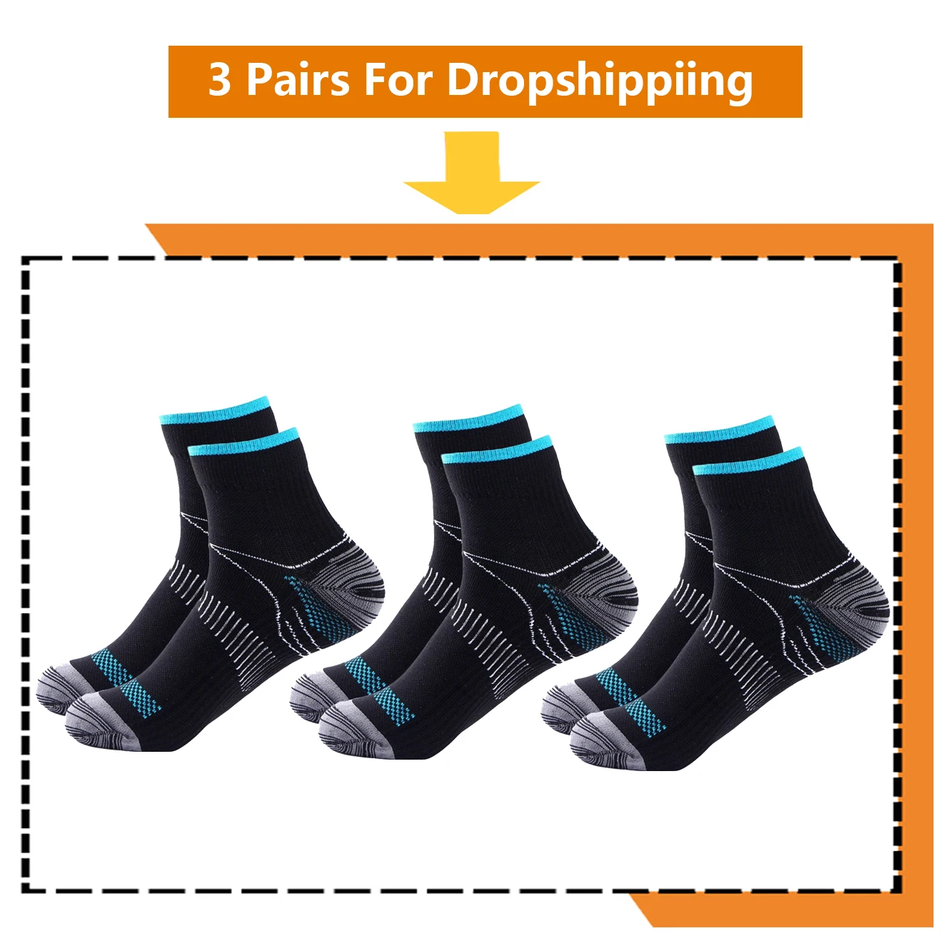 20-30 mmHg Compression Socks – 3 Pairs, Graduated Athletic & Nursing - view 14