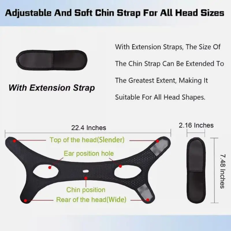 Anti-Snoring Chin Strap – Adjustable Jaw Support for Mouth Snorers - in use
