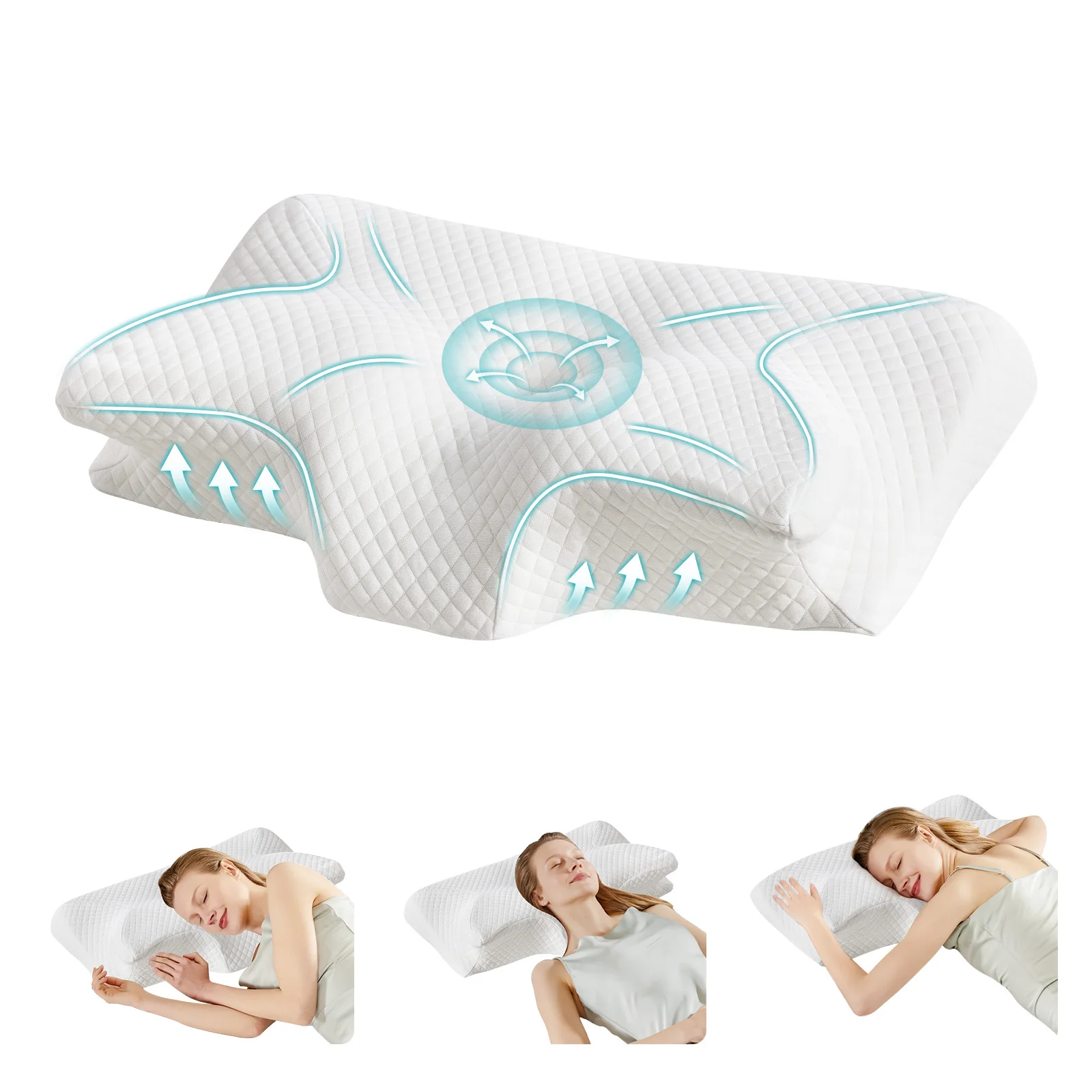 Ergonomic Cervical Memory Foam Pillow with Cooling Cover – Neck Support - packaging