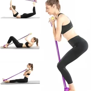 6-Tube Resistance Band Set with Handles & Foot Pedal – Full-Body Home Gym
