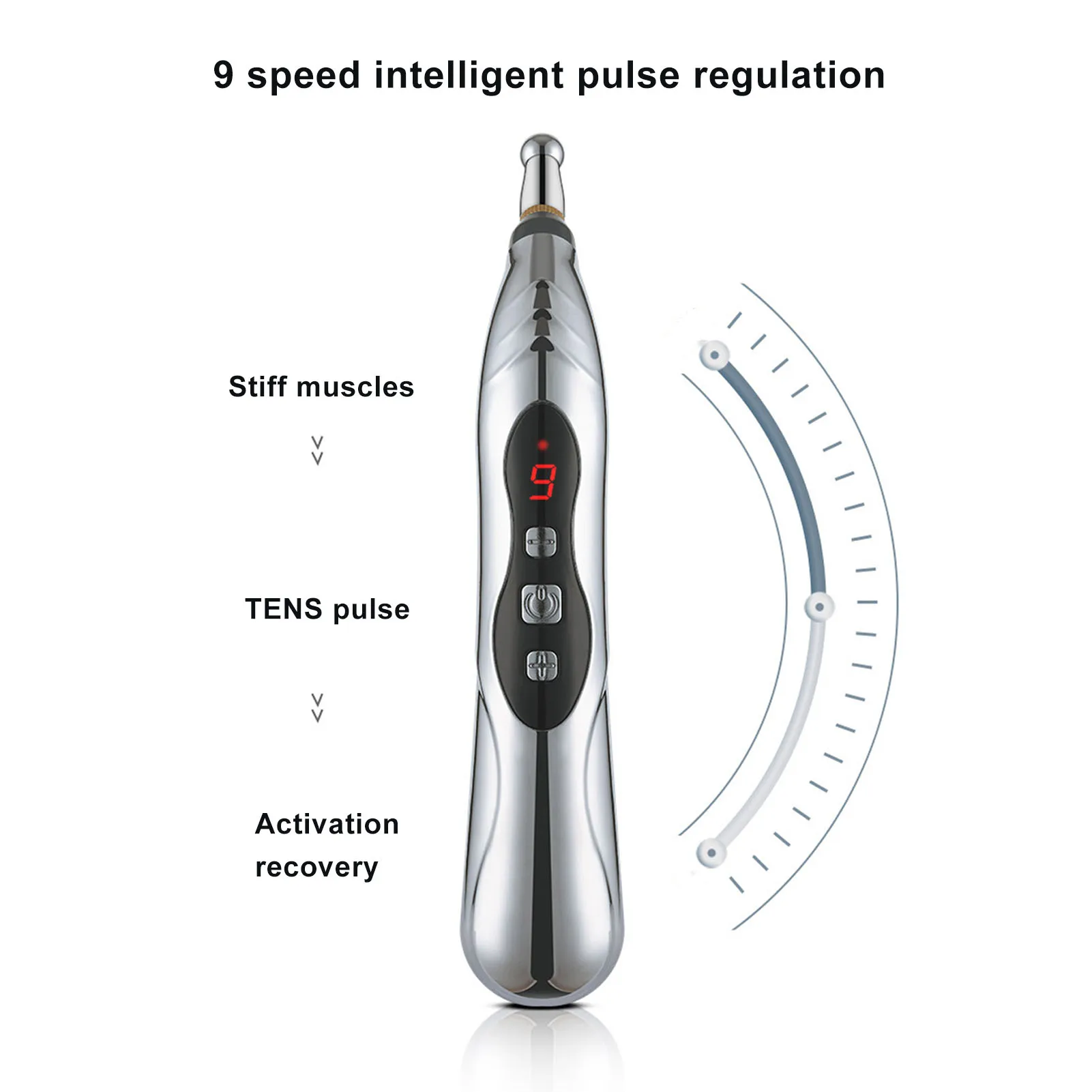 Electric Pulse Massage Pen – TENS Acupressure Point Pain Relief Device - close-up detail