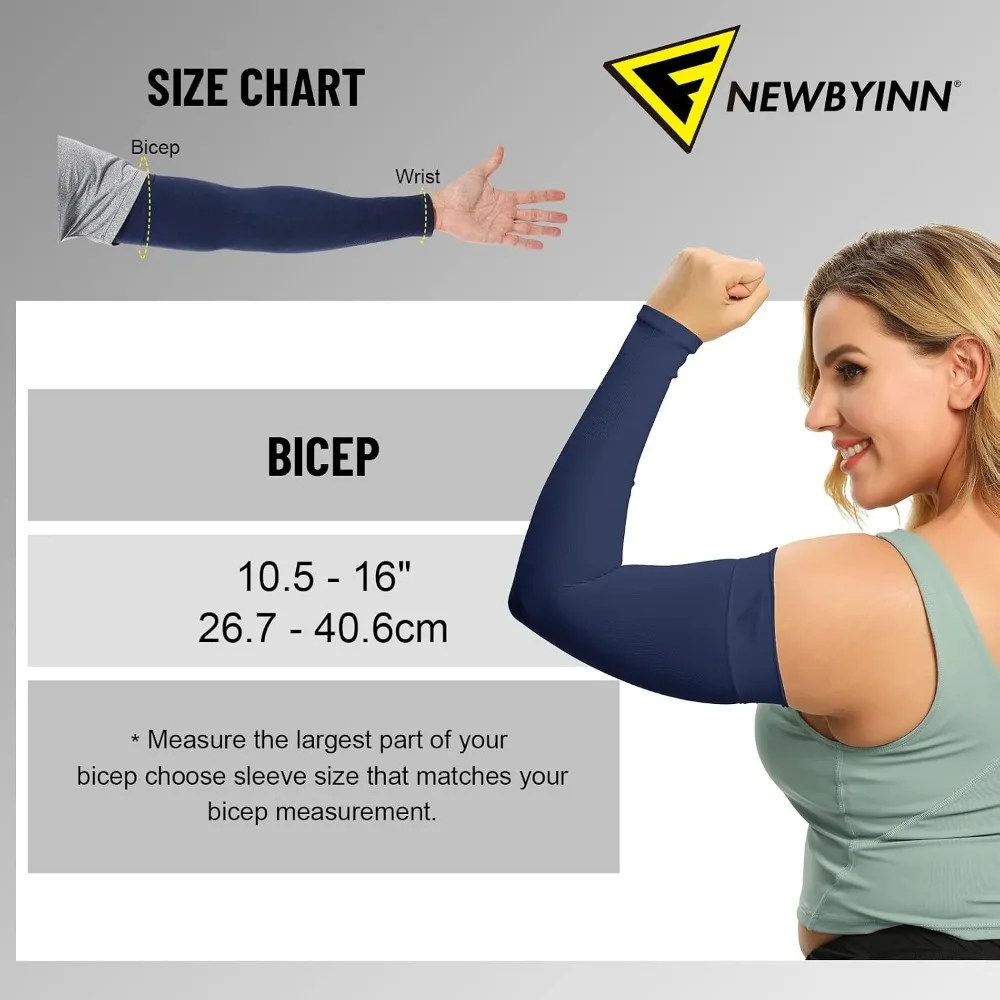 UV Protection Arm Sleeves – Cooling Compression Sleeves, L–XL - close-up detail