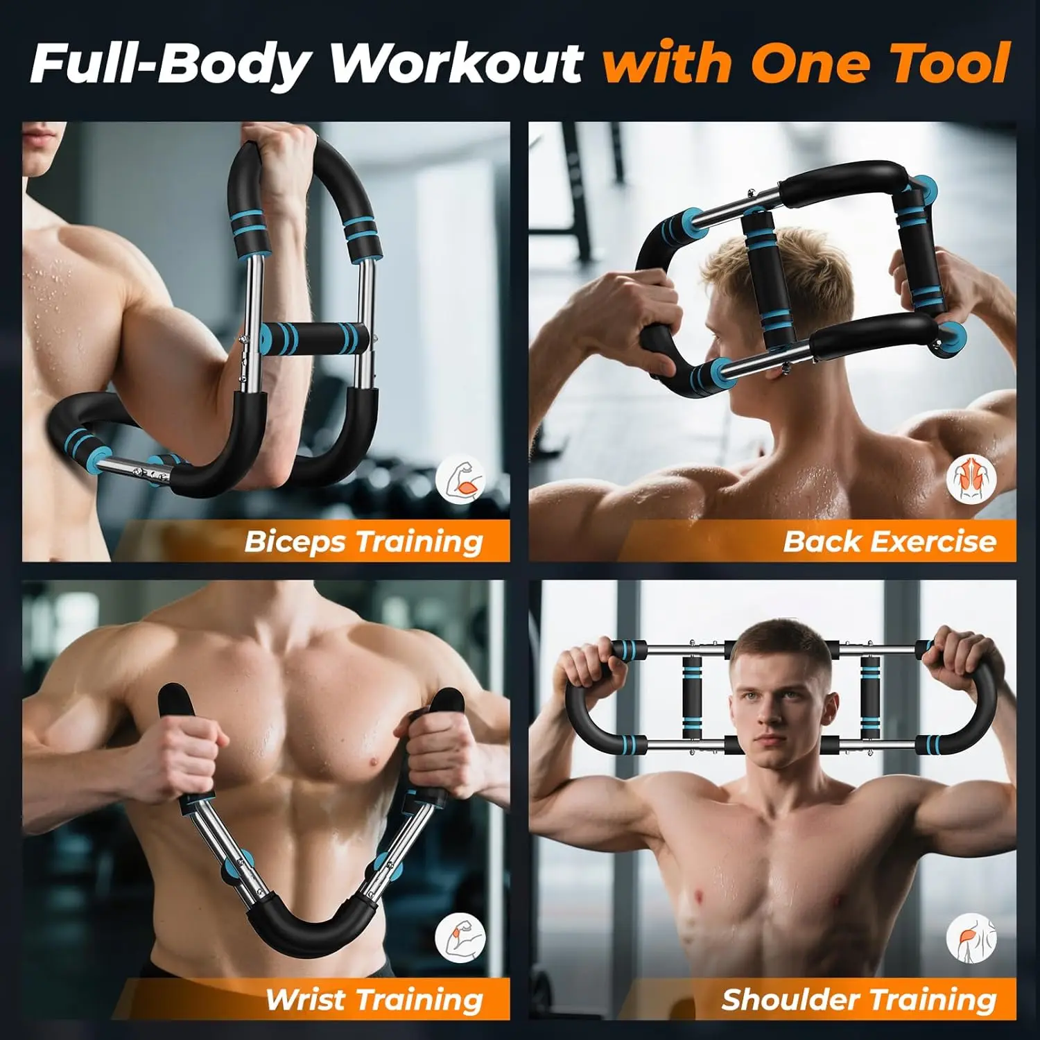 U-Shape Power Twister Arm Bar - 60-100lb Adjustable Chest & Grip Trainer - alternate view