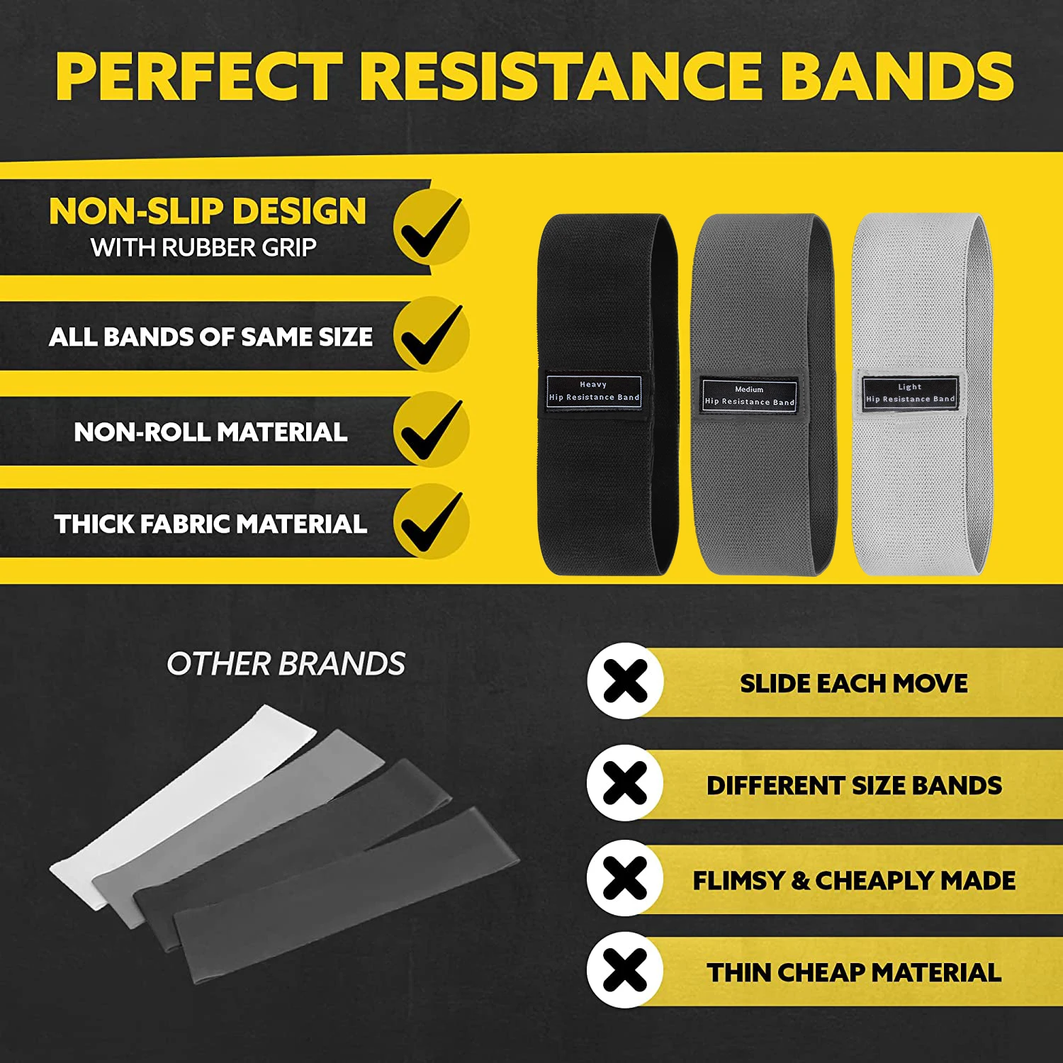 Fabric Booty Bands – Non-Slip Hip & Glute Resistance Bands - in use