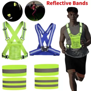 Reflective Bands & Vest Set – High-Visibility Straps for Night Running