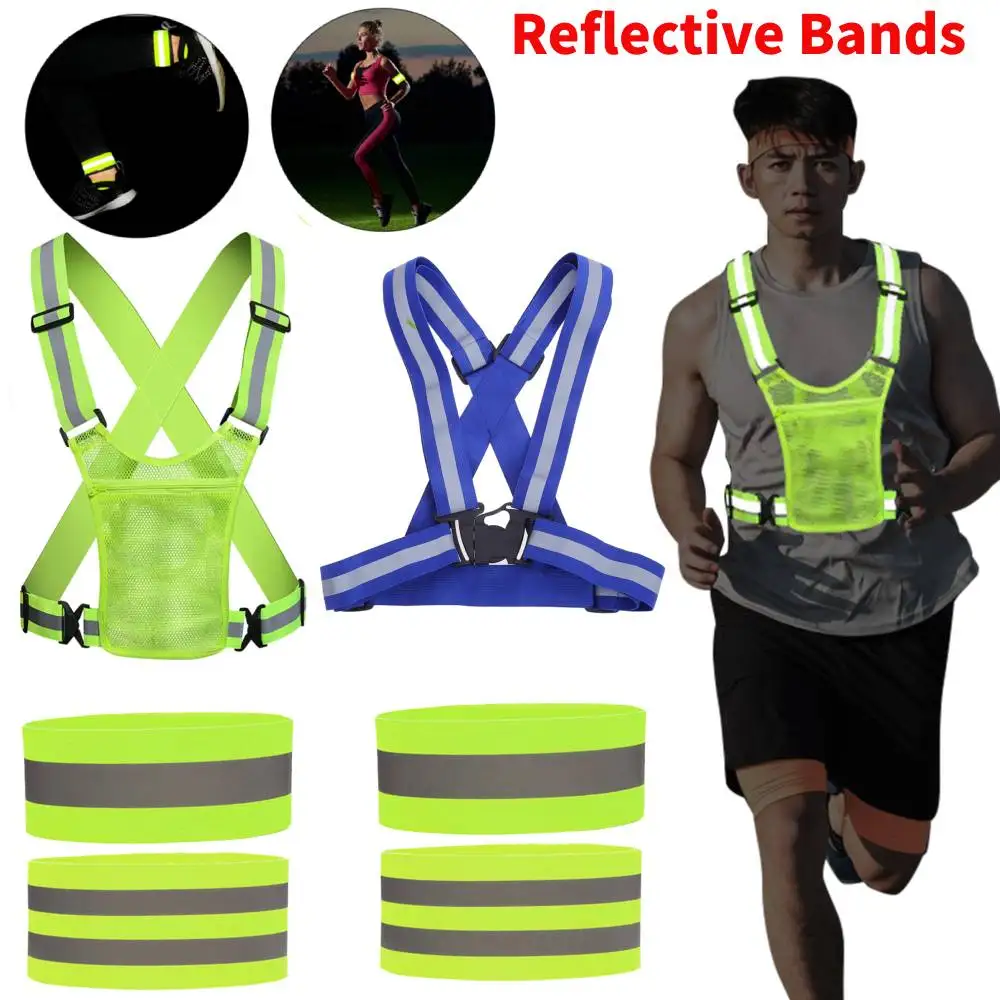 Reflective Bands & Vest Set – High-Visibility Straps for Night Running