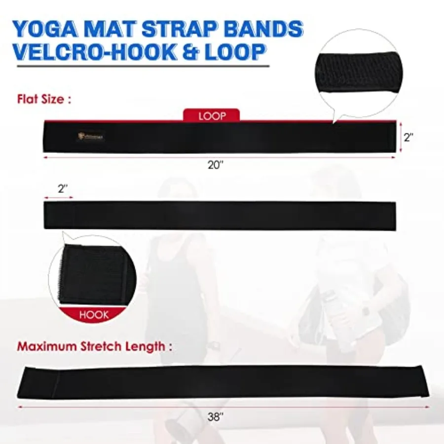 Heavy Duty Yoga Mat Strap – Adjustable Bungee Carrier & Sling, 20" x 2" - close-up detail