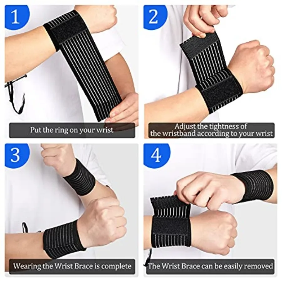 Wrist Compression Bands – 4-Pack Wrist Support Wraps - close-up detail