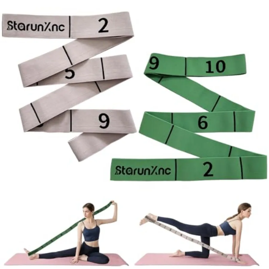 Yoga Stretch Strap for Flexibility 2 Pack 10 Loops Stretching Pilates - alternate view