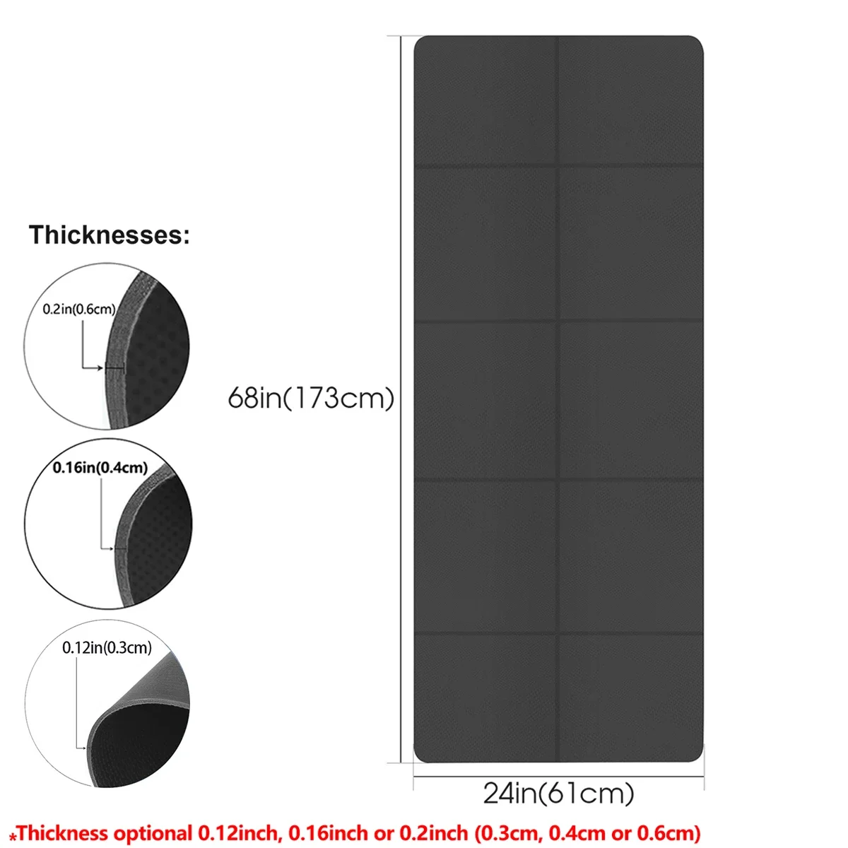 Foldable Yoga Mat Eco Friendly EVA Folding Travel Fitness Exercise 3mm - close-up detail