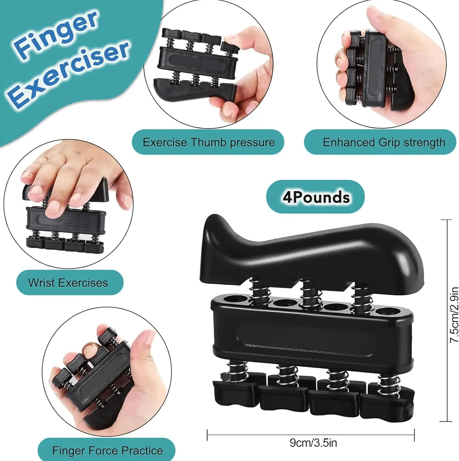 Adjustable Grip Strength Trainer with Counter – Hand & Forearm Exerciser Set - in use