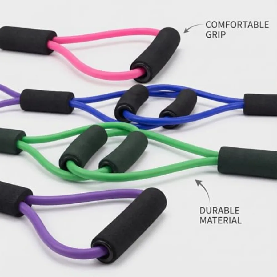Figure-8 Resistance Bands 4-Pack – Upper Body Exercise Band Set - size and dimensions