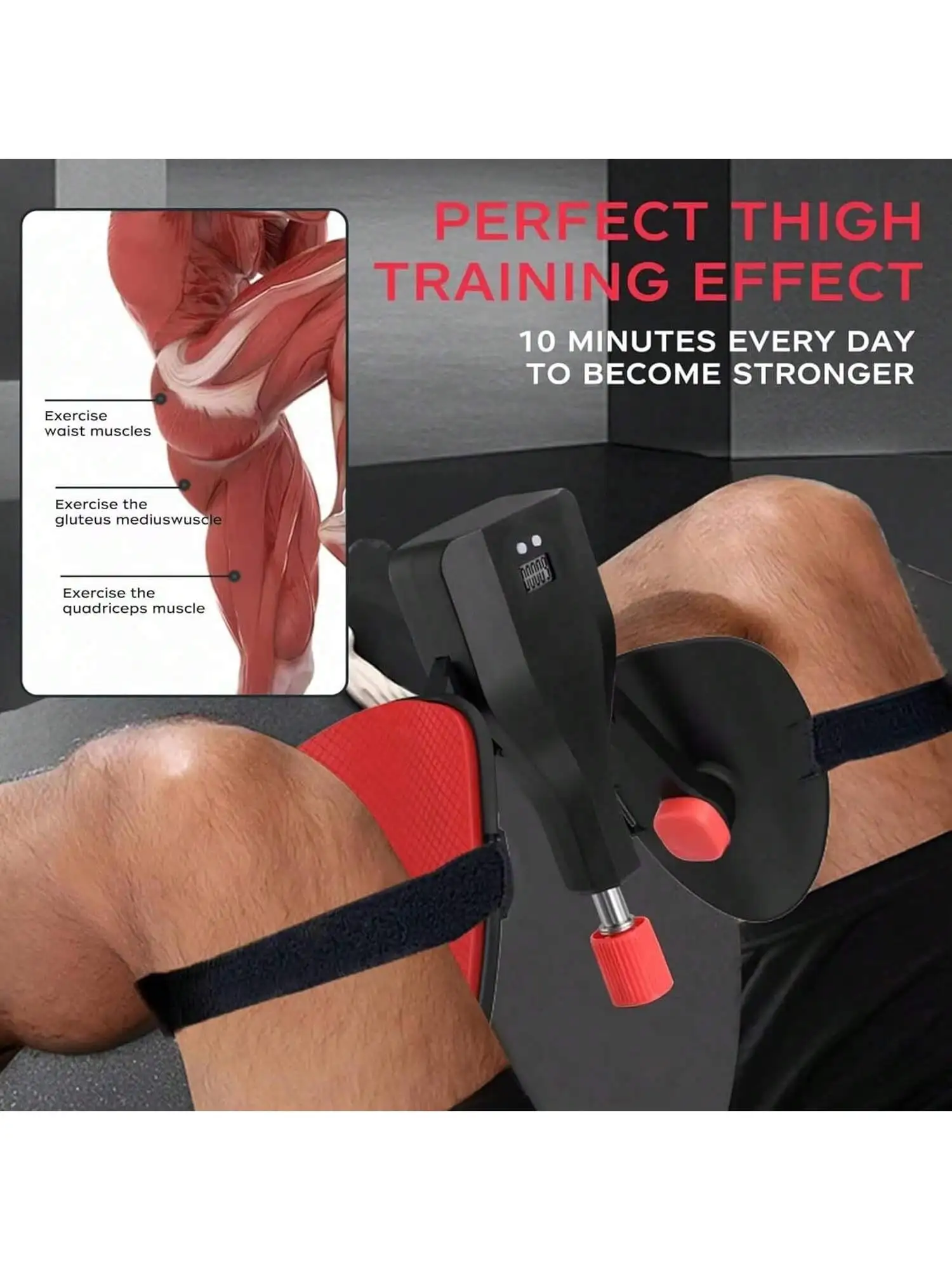 Adjustable Thigh Master & Pelvic Trainer with Resistance Bands – Adductor Toner - close-up detail