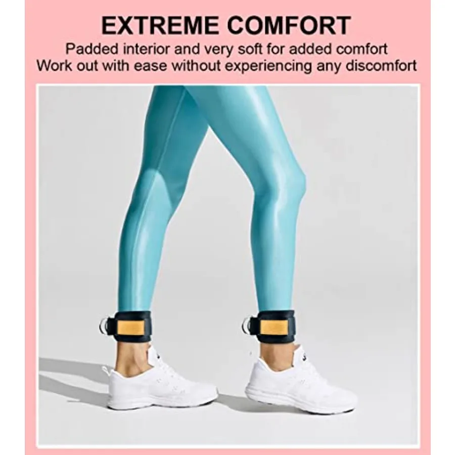 Ankle Straps for Cable Machine – Padded Cuffs for Glute Kickbacks (Pair) - in use