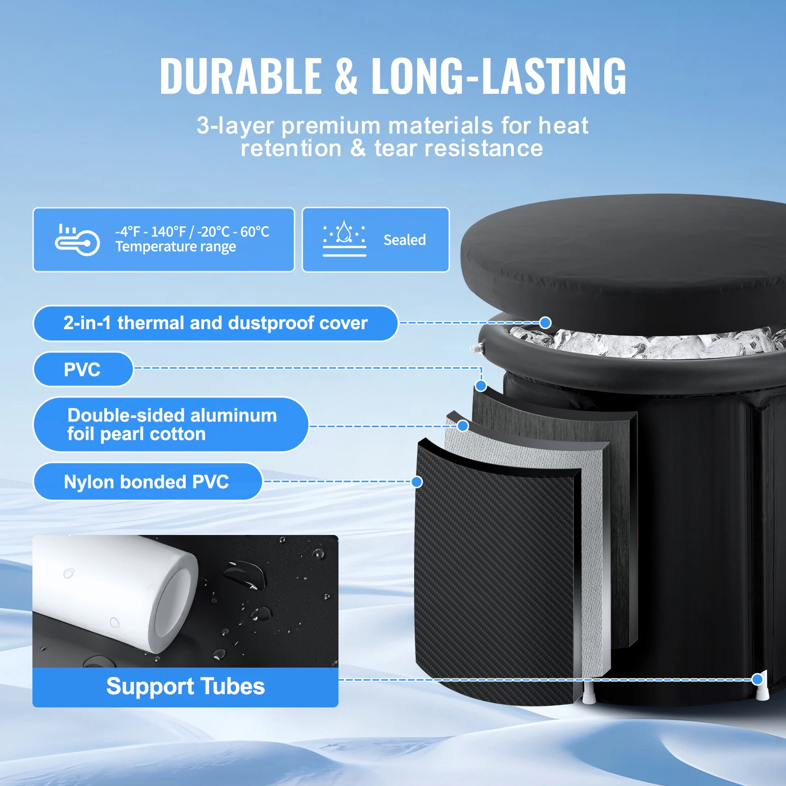 Succe Buy Ice Bath Tub Cold Water Therapy Plunge for Athletes - in use