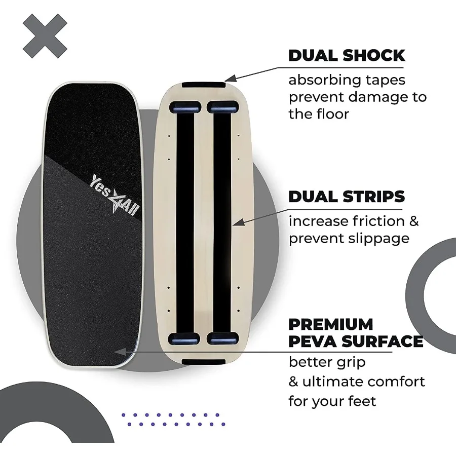 Balance Board Surf Trainer with Adjustable Stoppers – Core & Ankle Stability Training - alternate view