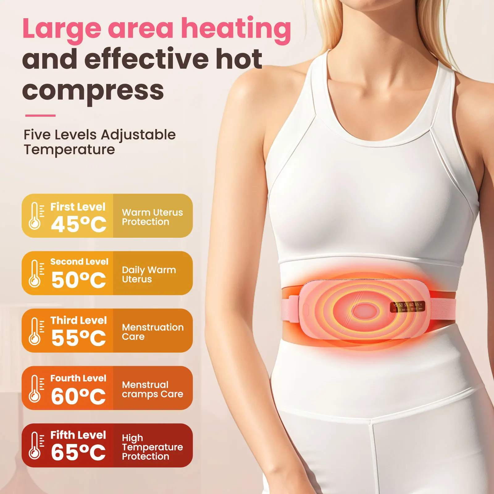5-Mode Heated Vibration Waist Massager – Lumbar Support Belt - size and dimensions