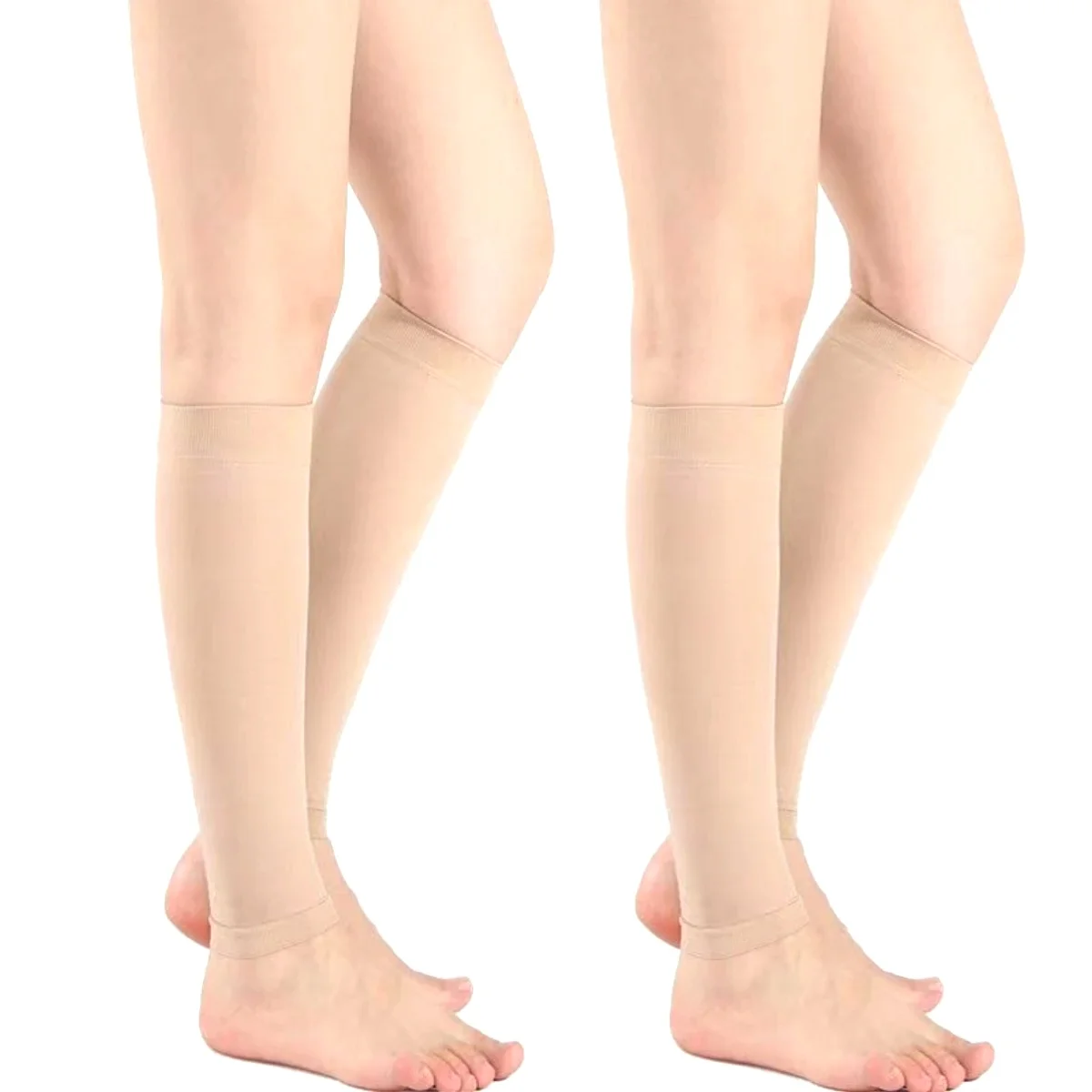 Copper Compression Socks for Women Men 20-30mm Hg Open Toe Knee - detail view
