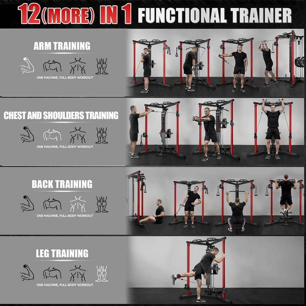 Cable Crossover Machine – High & Low Pulley Functional Trainer for Home Gyms - in use