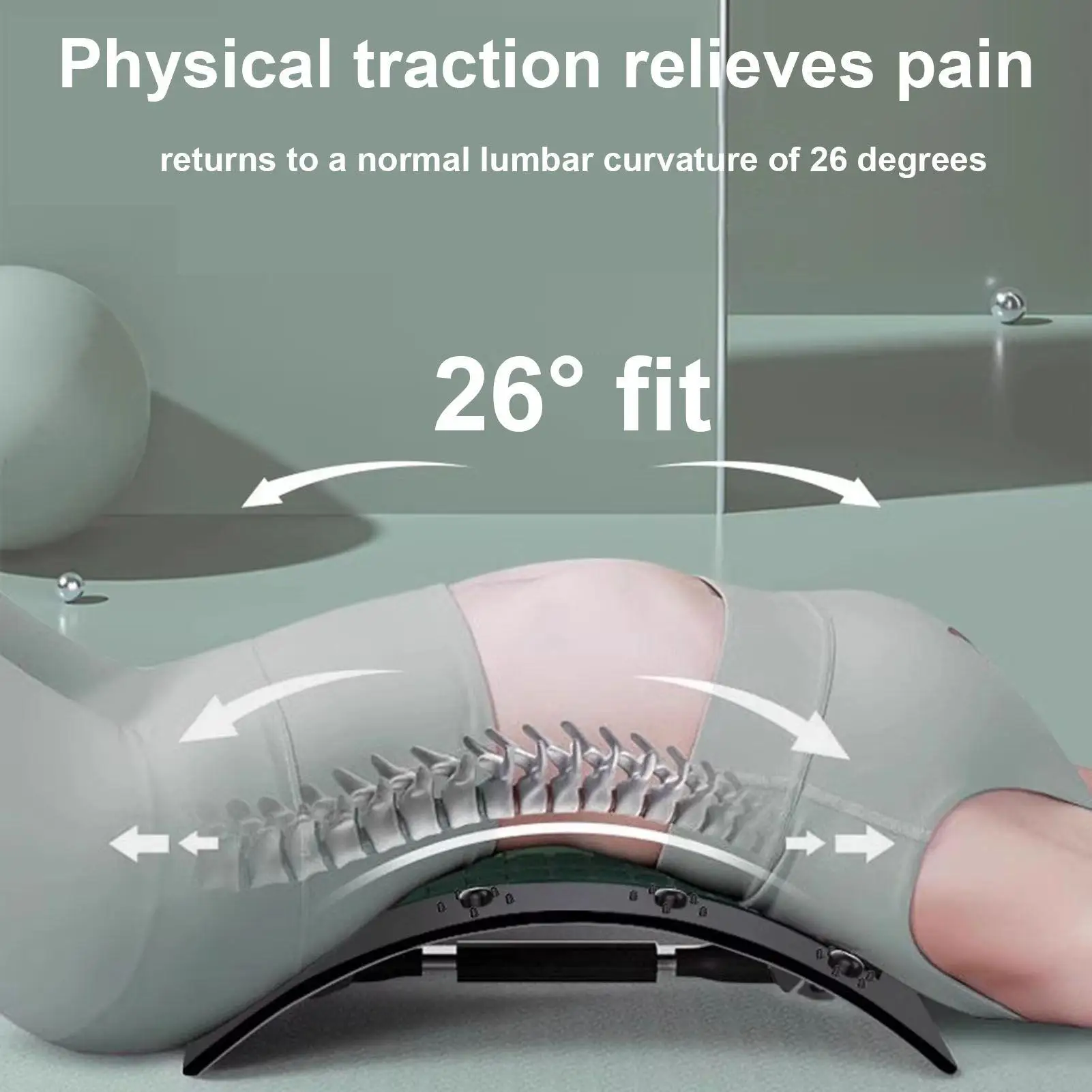 Back Stretcher Multi-Level Adjustable Massager Waist Neck Fitness Lumbar Cervical Spine - alternate view