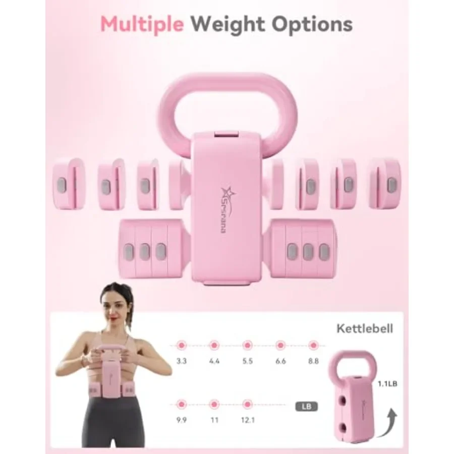 Adjustable Dumbbell & Kettlebell Set – Home Gym Weights for Women - alternate view