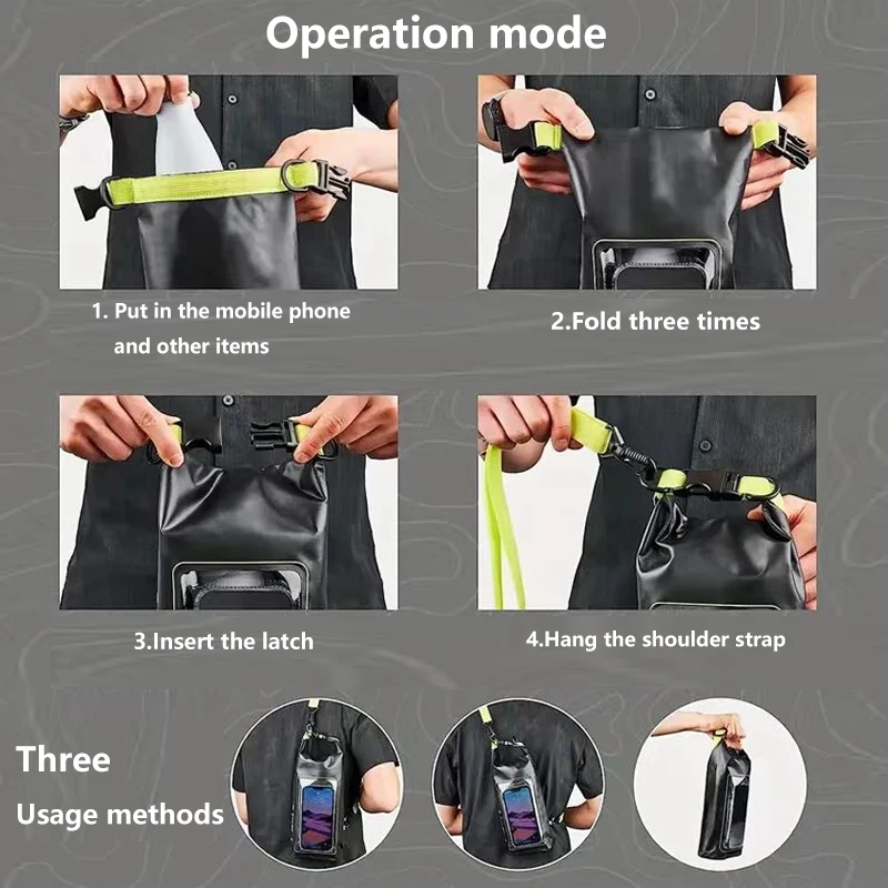 Waterproof Marine Dry Bag 2L / 5L – Roll-Top PVC Bag for Kayaking, Surf & Beach - size and dimensions
