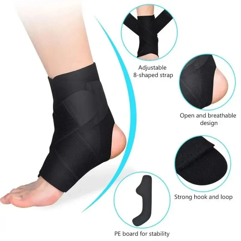 Adjustable Ankle Brace Breathable Elastic Support Sleeve for Running Basketball Volleyball - color options
