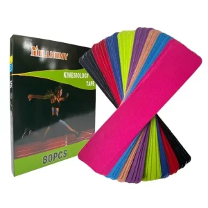Kinesiology Tape 80pcs Precut Elastic Cotton Strips – Muscle & Joint Support