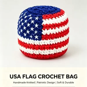 Crochet Footbag – Star-Spangled Hacky Sack Sandbag