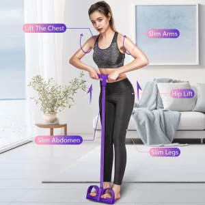 4-Tube Pedal Resistance Band – Multifunction Rowing Trainer