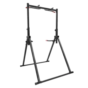 Height-Adjustable Power Tower Dip Station – Foldable Steel Pull-Up Rack