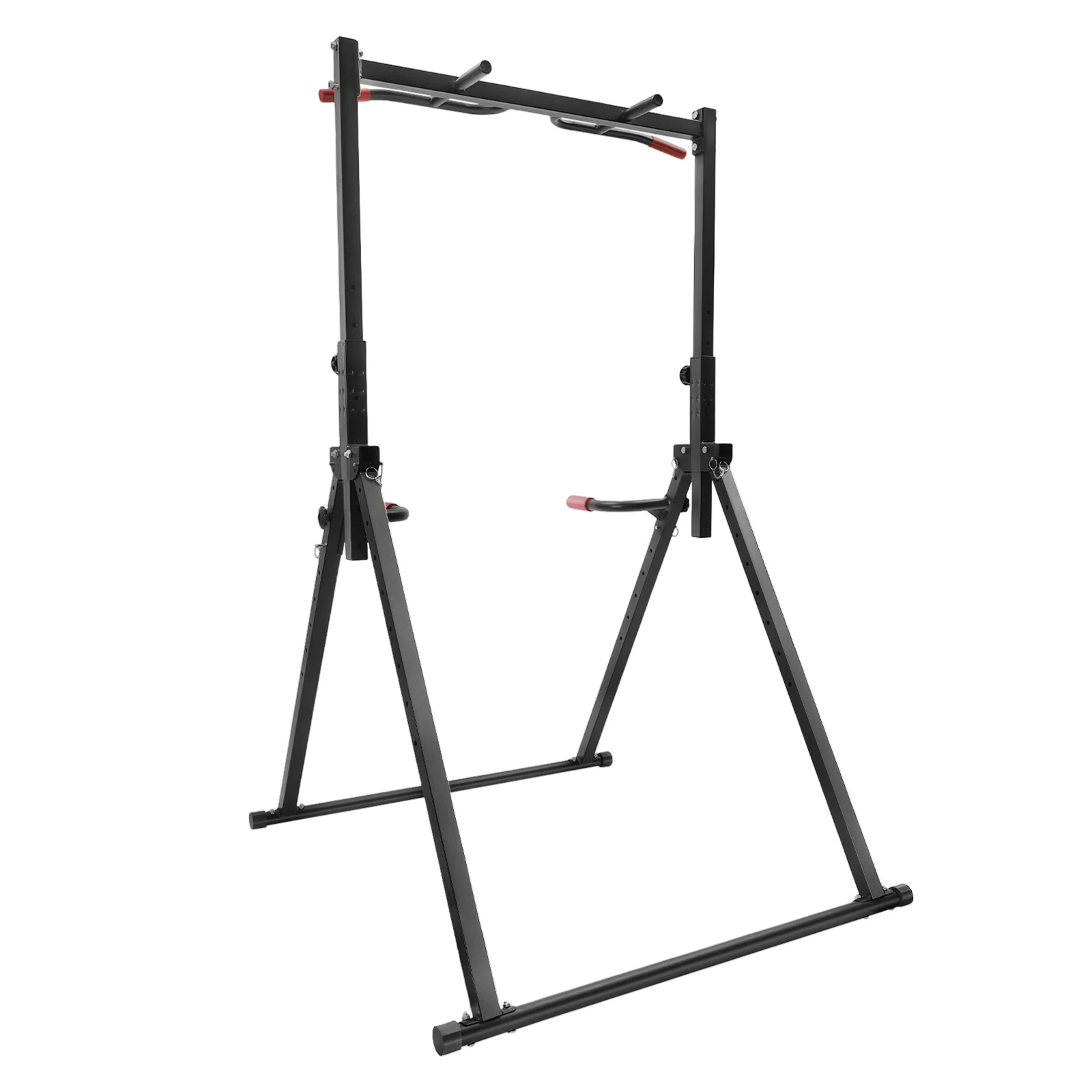 Height-Adjustable Power Tower Dip Station – Foldable Steel Pull-Up Rack