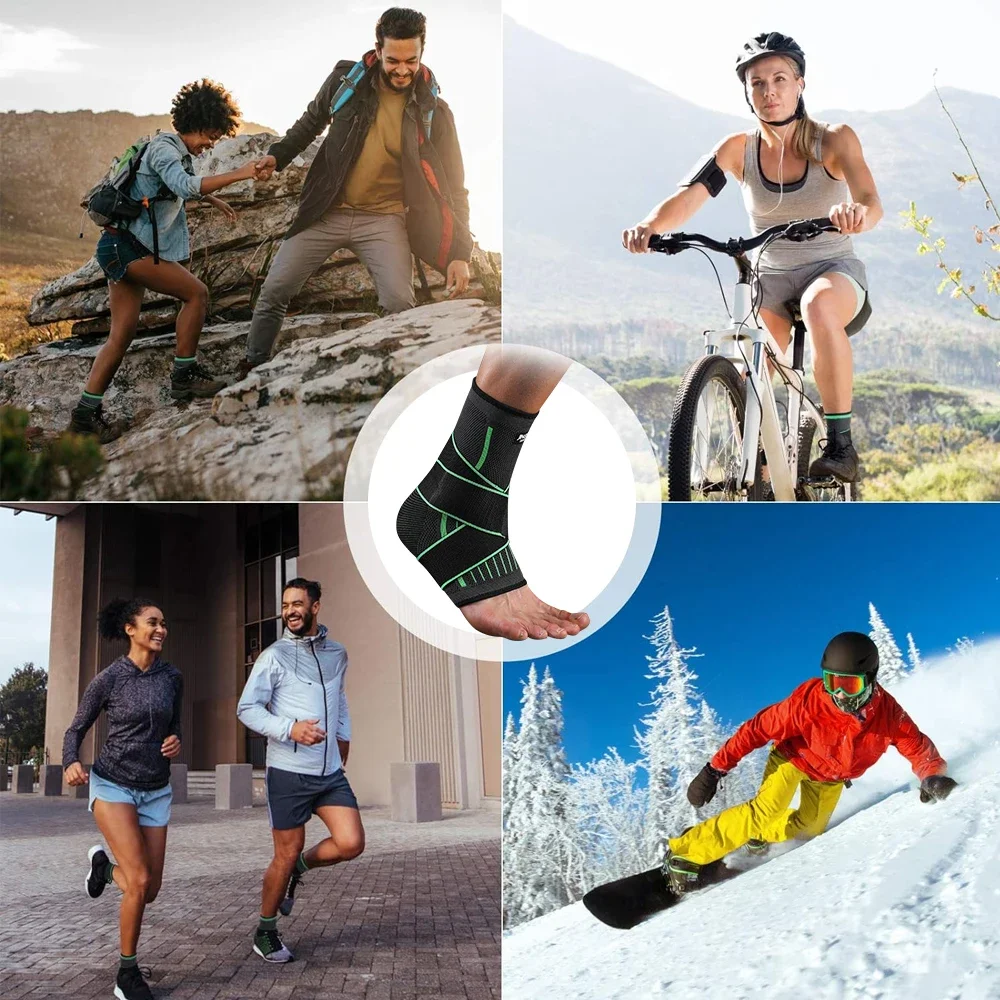 Adjustable Ankle Brace – Compression Sleeve with Stabilising Straps - size and dimensions