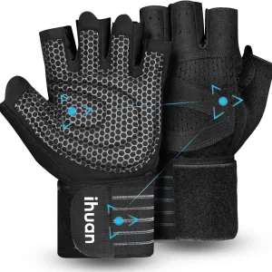 Weight Lifting Gloves with Wrist Support – Ventilated Full Palm Gym Gloves