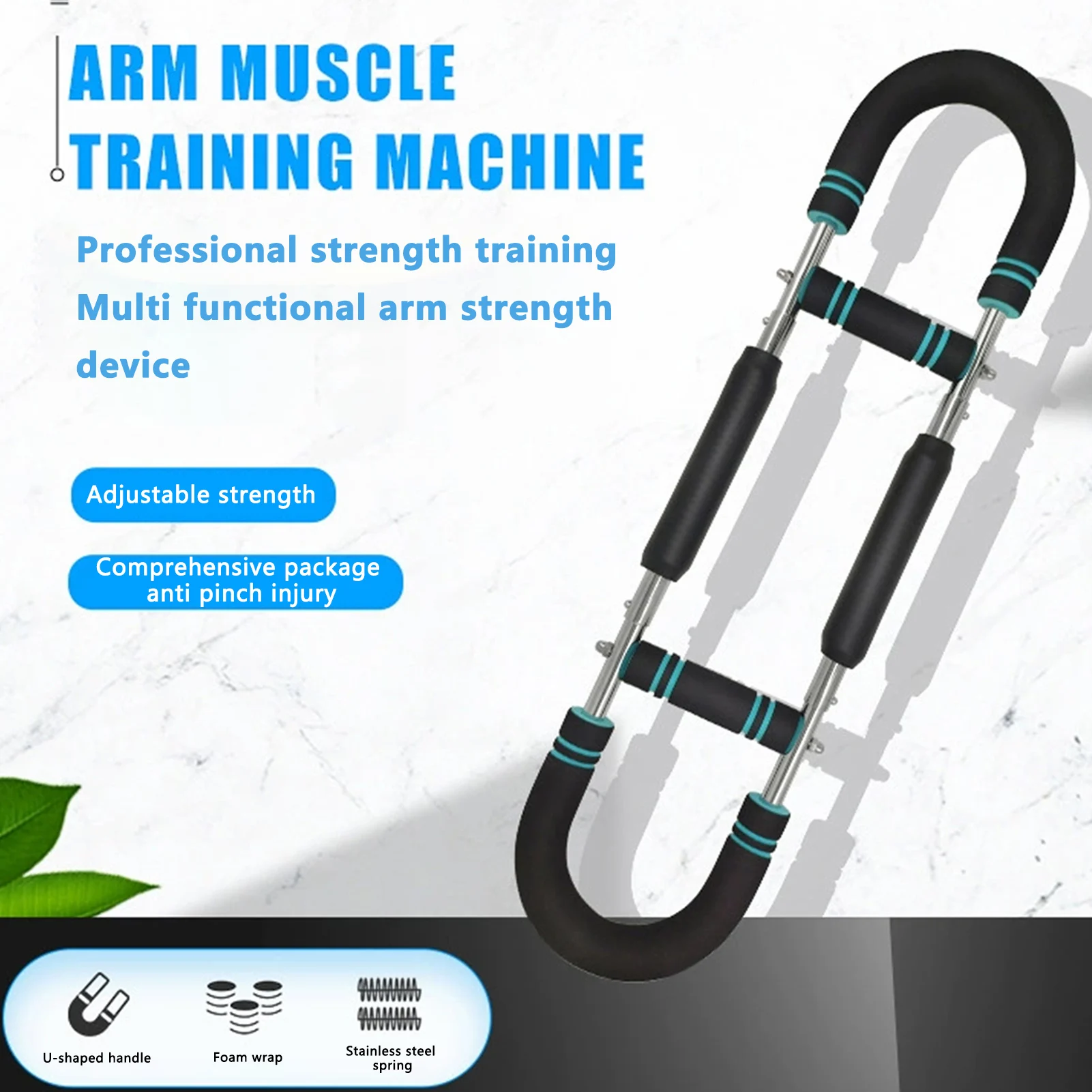 Adjustable Power Twister Bar & 40kg Hand Gripper – Steel Arm & Grip Trainer - close-up detail