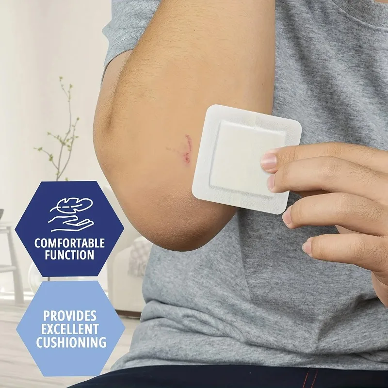 Adhesive Bandages 50-Pack – Non-Woven, Easy-Tear Wound Dressings - close-up detail