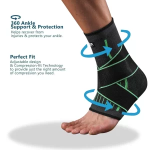 Adjustable Ankle Brace – Compression Sleeve with Stabilising Straps