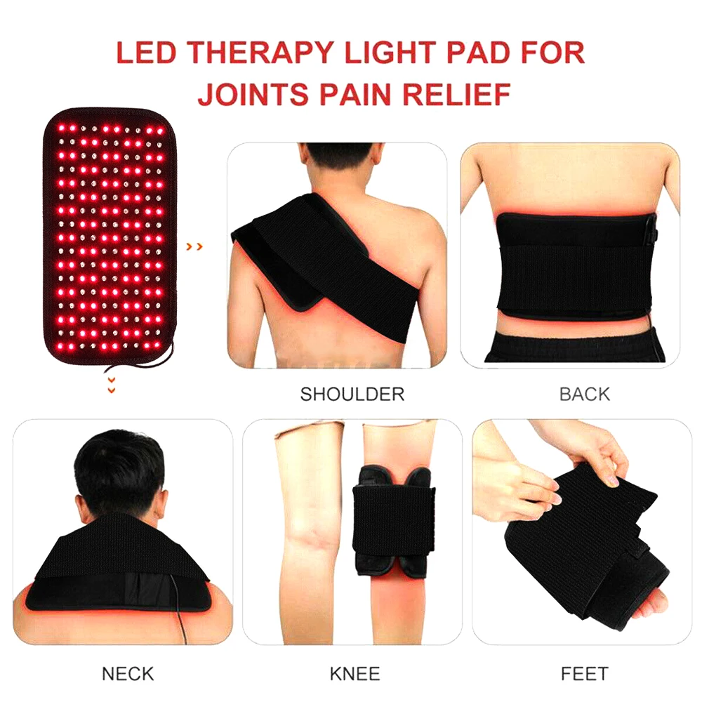 Infrared Light Therapy Pad – Portable Heat Wrap for Back, Knee, Hands & Feet - close-up detail