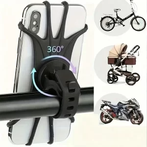 360° Silicone Bike Phone Mount – Universal Handlebar Holder for Bikes & Carts