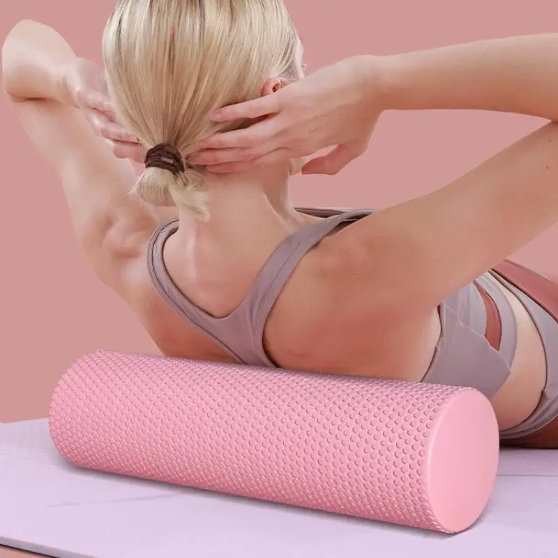 New【Yoga Roller Round EVA Foam Cylinder For Pilates Exercise Enhanced Home - close-up detail