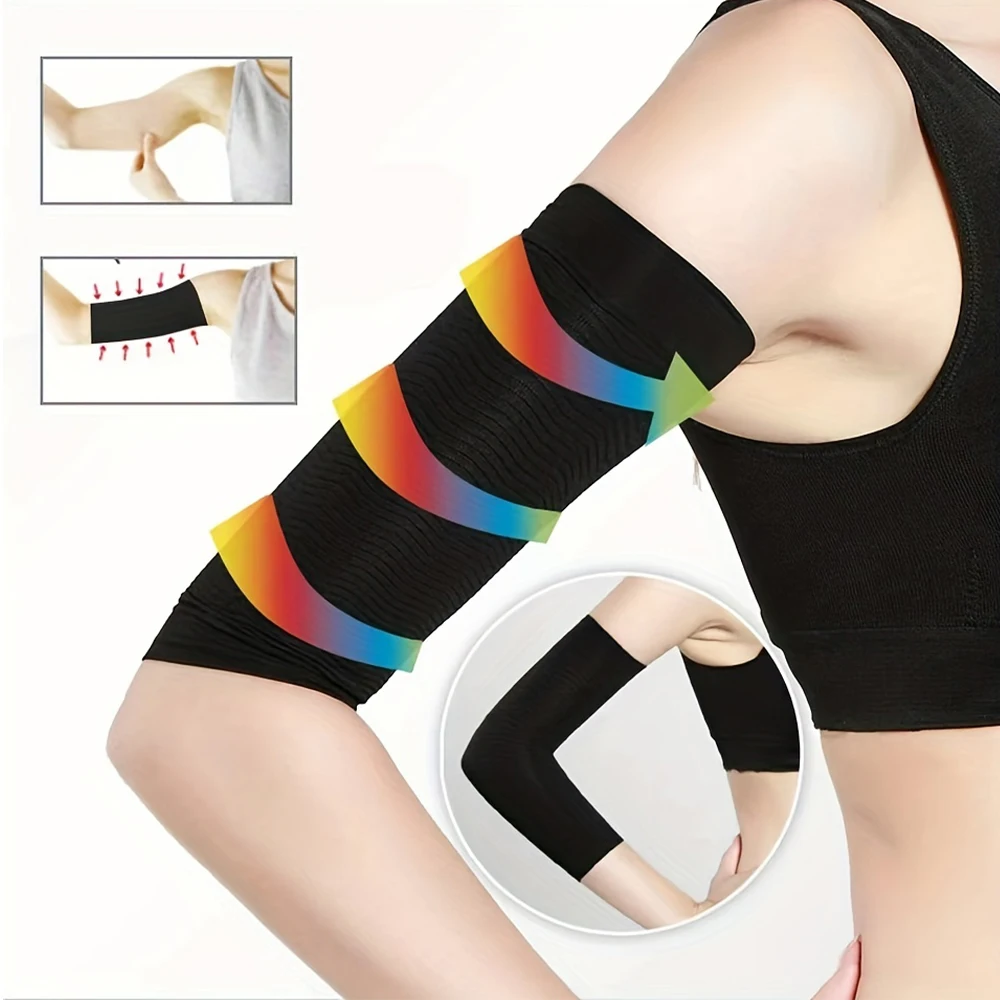 Compression Arm Sleeves – Knitted Elastic Support for Arms & Elbows - in use