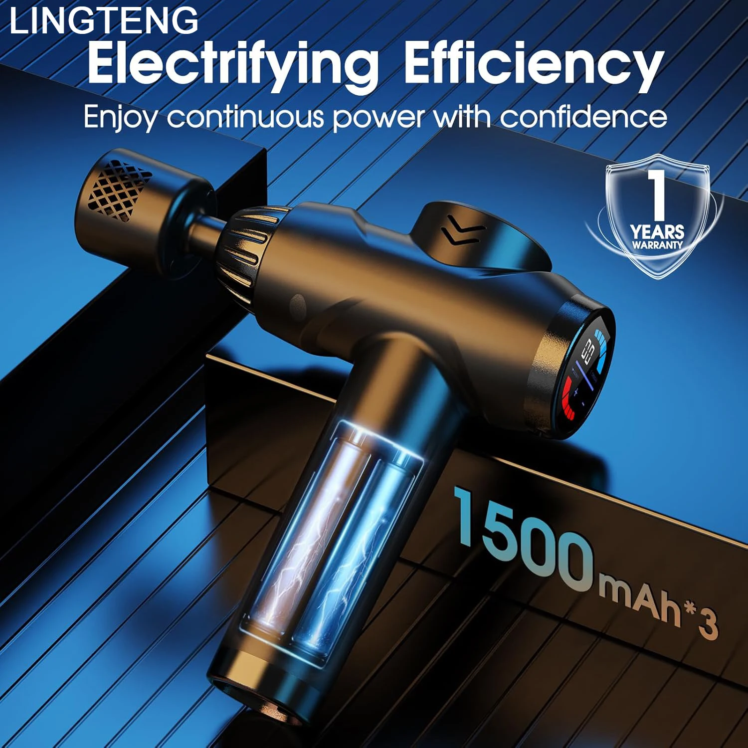 LINGTENG Massage Gun with Hot and Cold Functions Deep Tissue Back - alternate view