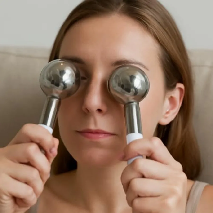 Stainless Steel Ice Globes for Face – Cryo Facial Rollers for Eyes & Puffiness - color options