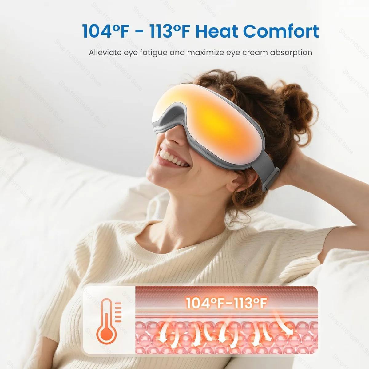 Heated Eye Massager – Vibration & Air Compression Mask for Eye Strain - alternate view
