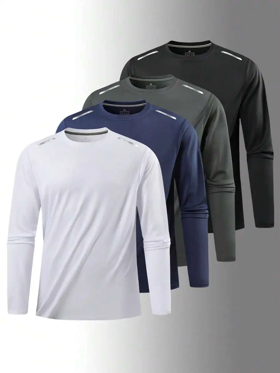 Men's Long Sleeve Compression Top – Quick-Dry Moisture-Wicking Base Layer - in use