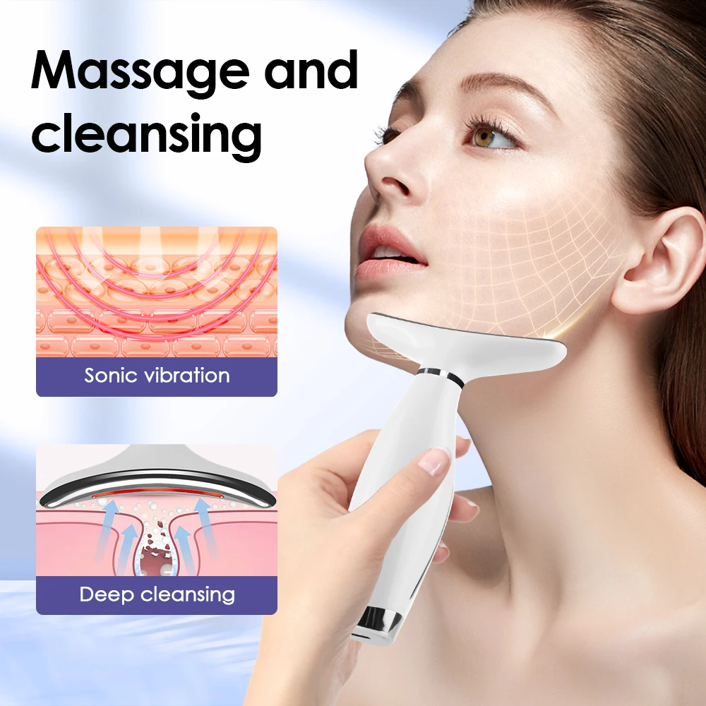 LED Neck & Face Lifting Massager – 7-Colour Light Therapy Device - alternate view