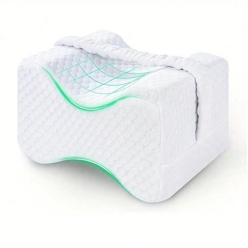 Memory Foam Knee Pillow for Side Sleepers – 14" Leg Support Cushion - packaging