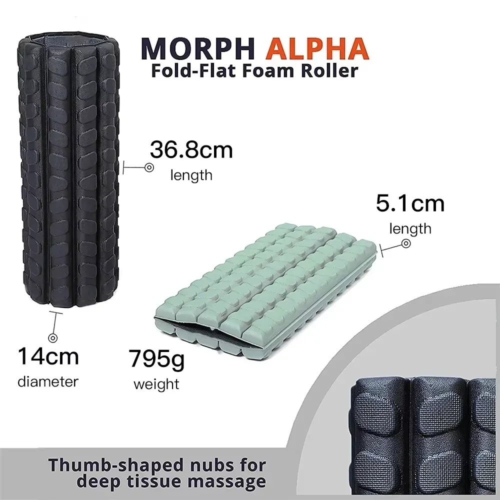 Collapsible Travel Foam Roller – Packable Muscle Recovery & Back Roller - close-up detail