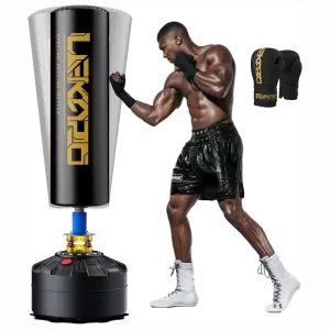 Standing Boxing Post with Gloves – Suction-Base Reflex Bag for Home Training