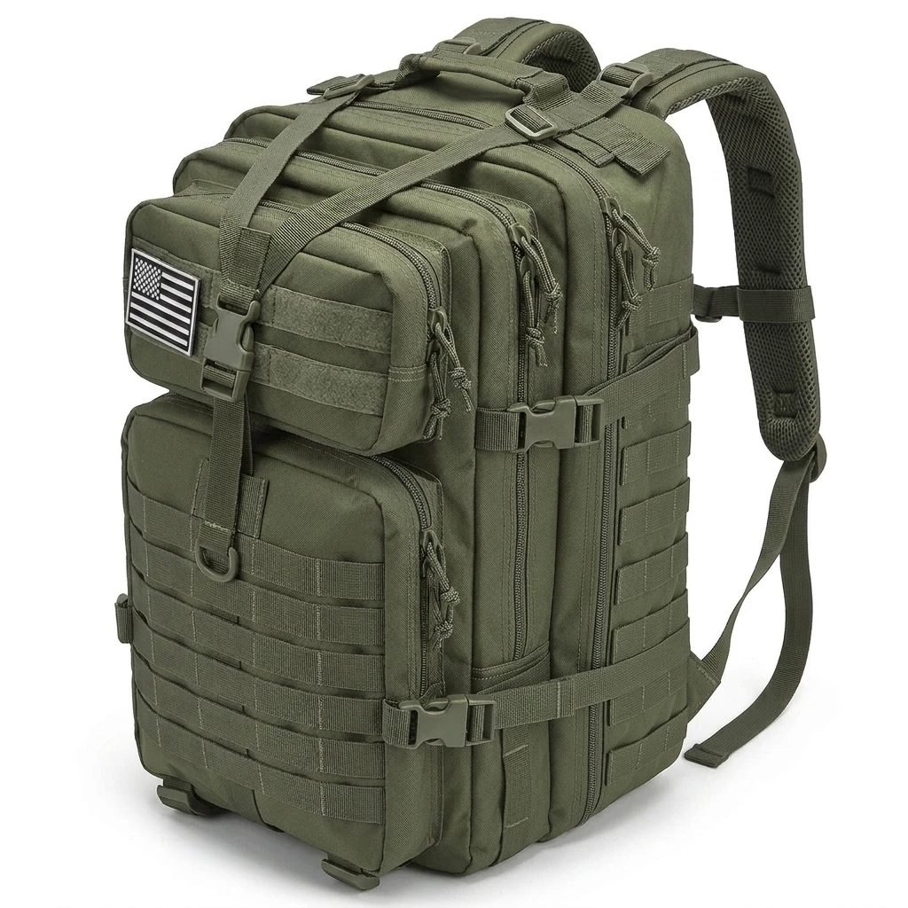 45L Tactical Gym Backpack – MOLLE Water-Resistant Training & Travel Rucksack - close-up detail